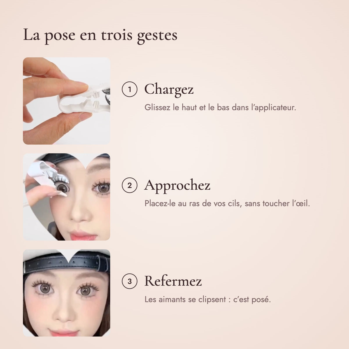 Galerie : la pose des cils magnétiques en trois gestes