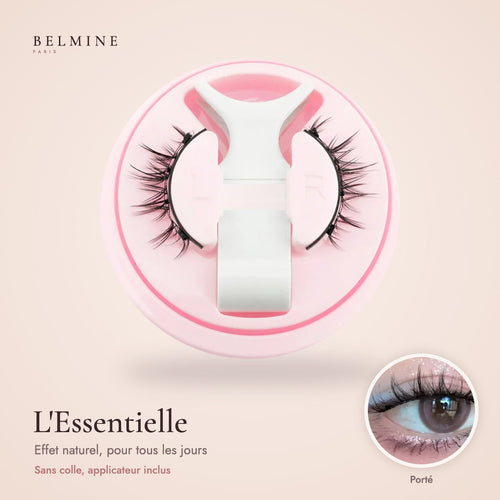 Cils magnétiques BELMINE L'Essentielle, effet naturel, dans leur boîte avec applicateur