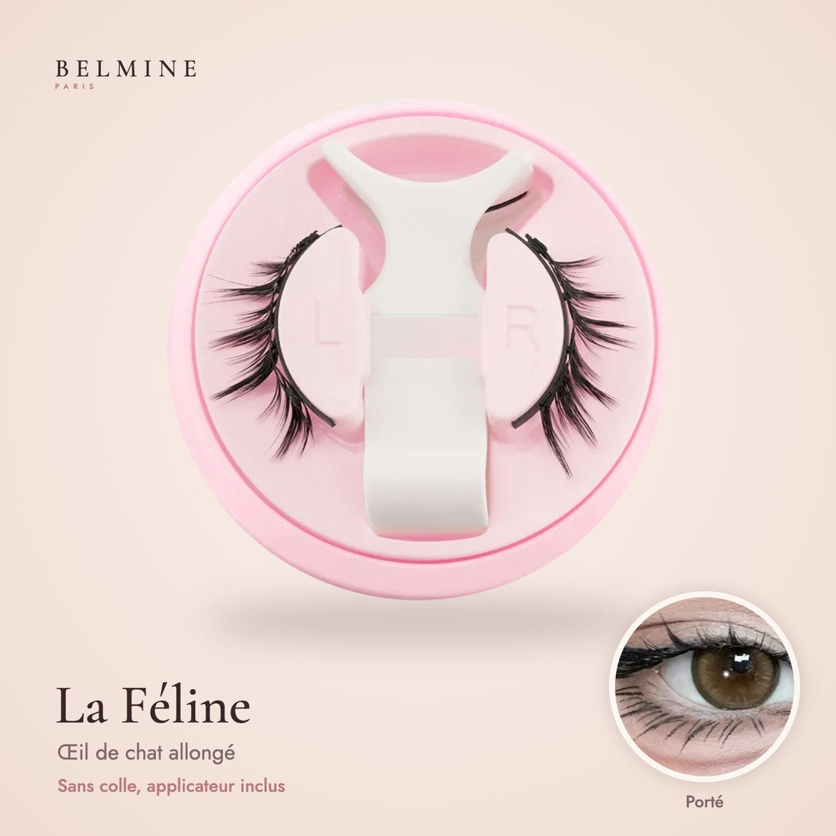 Cils magnétiques BELMINE La Féline, œil de chat, dans leur boîte avec applicateur