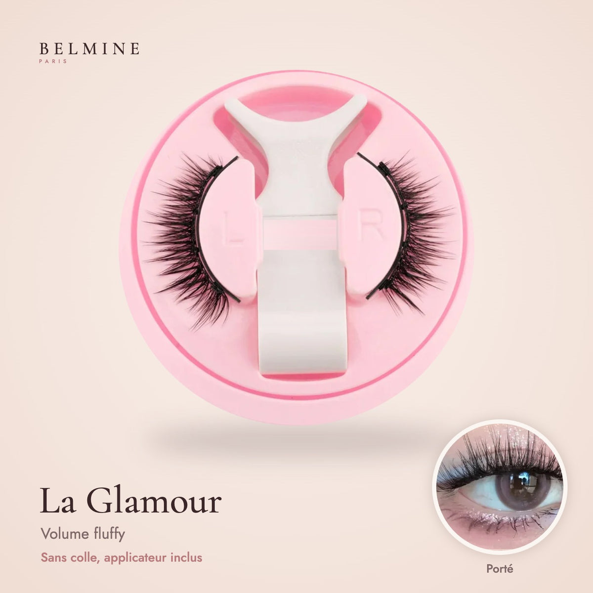 Cils magnétiques BELMINE La Glamour, volume fluffy, dans leur boîte avec applicateur