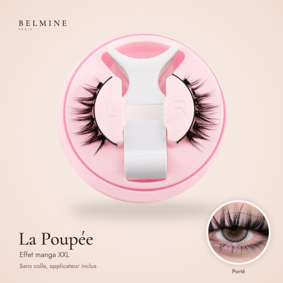Cils magnétiques BELMINE La Poupée, effet manga XXL, dans leur boîte avec applicateur